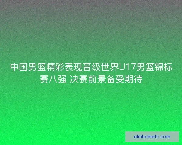 中国男篮精彩表现晋级世界U17男篮锦标赛八强 决赛前景备受期待